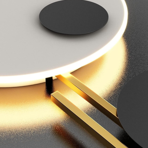 Applique murale LED ronde en métal blanc ou noir, 220V, 120 cm, avec gradation variable – éclairage décoratif pour hall, foyer, bureau ou salle à manger